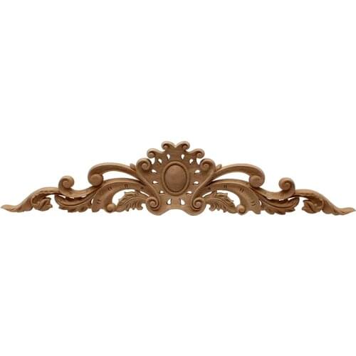 VZLX Vintage Floral Wood Carved Corner Applique Wooden Carving Decal For Furniture Cabinet Door Frame Wall Home Decor Crafts DIY