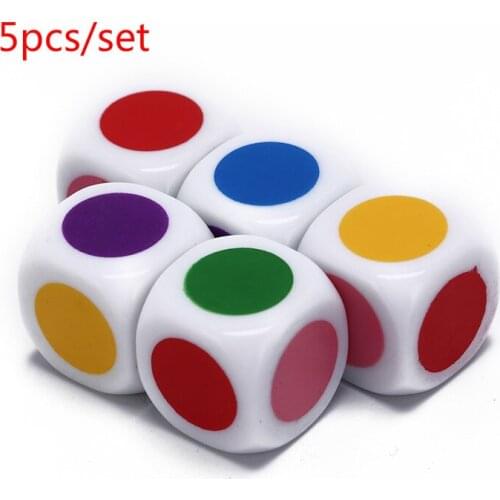 High Quality 5Pcs/Lot Acrylic Kids Board Game Six Sided white Color Family Party Funny Table Dices Games Educational Toys