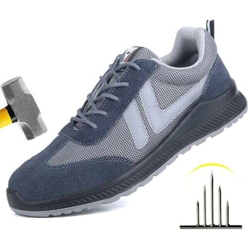 Work Sneakers Safety Shoes Men With Steel Toe Cap Boots Puncture-Proof Security Work Shoes Indestructible Footwear