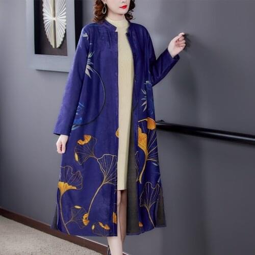 Chinese Style Retro Autumn Winter Women Long Sleeve Slim Dress Elegant Temperament Ladies Chic Vestidos Cheongsam Dresses 11564