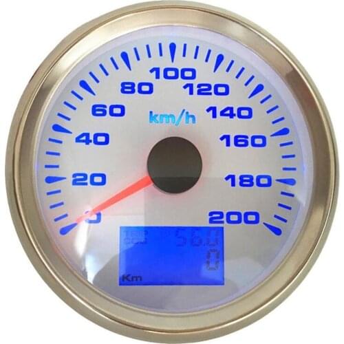 1pc Auto and Marine 0-200km/h Waterproof GPS Speedometer Gauge LCD Speed Odometer 85mm Trip COG Speed Chart 9-32VDC with Antenna