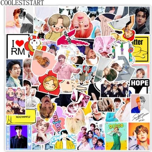 10/50Pcs/set Kawaii Korea Kpop Team Stickers For Refrigerator Car Helmet DIY Gift Box Bicycle Guitar Decal Notebook Skate Toys