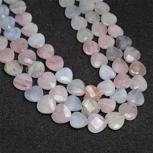 12-14mm Natural Faceted Colorful crystal heart-shaped Stone Beads For DIY necklace bracelet jewelry make 15 "