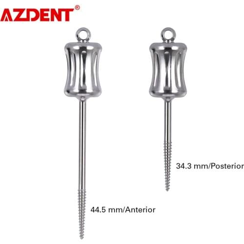 2PCS Dental Broken Root Drill Remnant Extractor Apical Root Fragments Drill Medical Stainless Steel Short 34.3mm Long 44.5mm