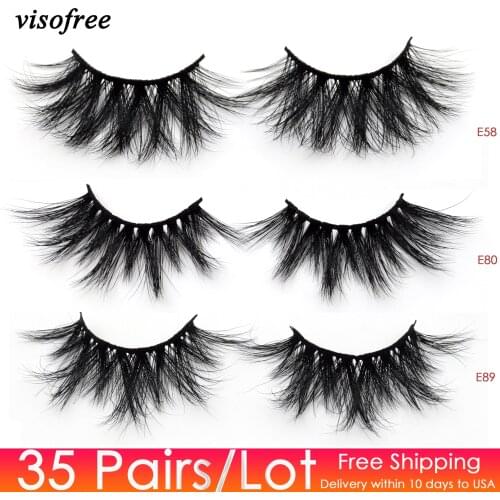 35pairs/lot Visofree 25mm Lashes 3d mink lashes makeup mink eyelashes 25 mm lashes dramatic thick false eyelashes wholesale lash