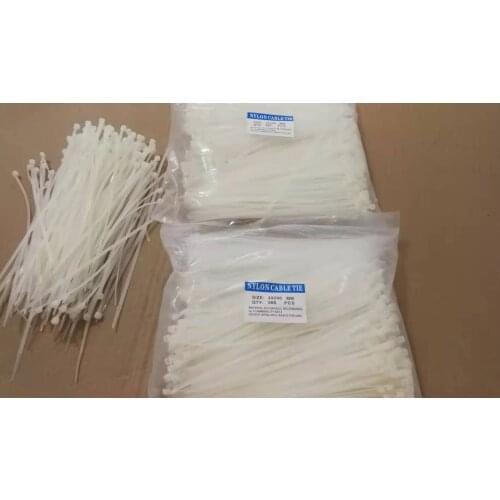 4*200MM 500pc/bag Nylon Cable Tie Assorted Self-Locking Nylon Cable Ties White Plastic Zip Tie Loop Wire Wrap Zip Ties Belt