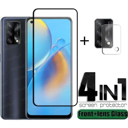 4-in-1 For OPPO A74 Glass For OPPO A74 Tempered Glass Phone Film Protective Screen Protector For OPPO A74 Camera Lens Film 6.43"