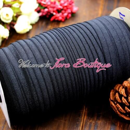 5/8" fold over elastic for hair tie or baby headband 030# black