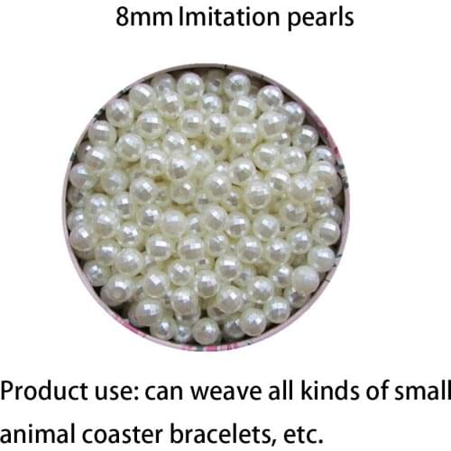 96 face round loose beads straight hole imitation pearl jewelry clothing accessories handmade material straight hole beaded 8mm