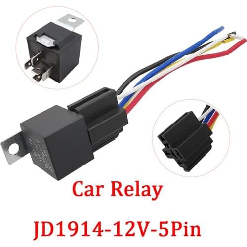 JD1914 Automotive Relay Harness Set JD1914 12V 40A 5 Pin Car Control Device Relay with Interlocking Relay Socket Wire Connector