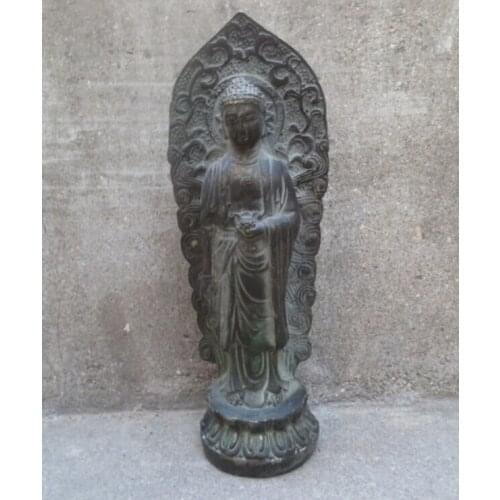 Free shipping Metal Crafts Rare chinese brone Buddha statue