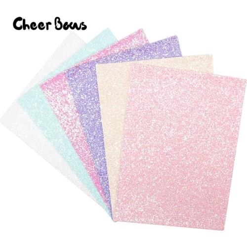 22*30CM Candy Glitter Leather Fabric Sweet Color Chunky Sheet For Kids Gifts Making Patchwork Crafts Home Decorative Materials