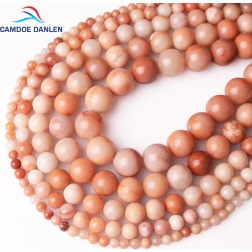 CAMDOE DANLEN Natural Stone Beads Pink Aventurine Jader Loose Beads 4 6 8 10 12 MM Fit DIY Charms beads For Jewelry Making