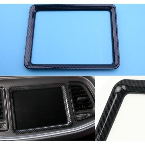 Front Console GPS Dashboard Decor Trim Frame Fit for Dodge Challenger 2015 2016 2017 2018 2019