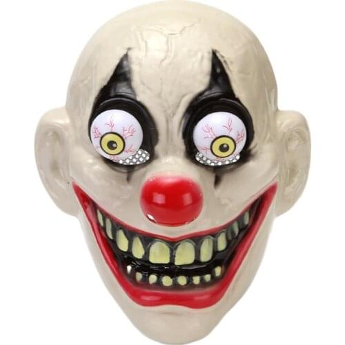 Halloween Mask Red Nose Clown Scary Mask Spoof Horror Grin Chainsaw Murderer Mask Scary Killer Clown Masks Cosplay Horror Masque