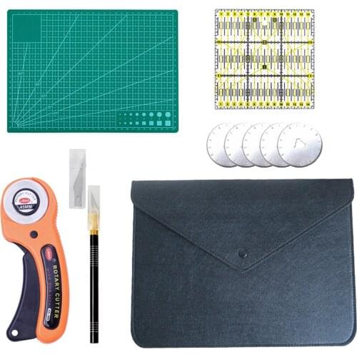 Classic Rotary Cutter (45mm) Professional Double Sided Durable Non-Slip PVC Cutting Mat Quilting Ruler for DIY Art Crafts