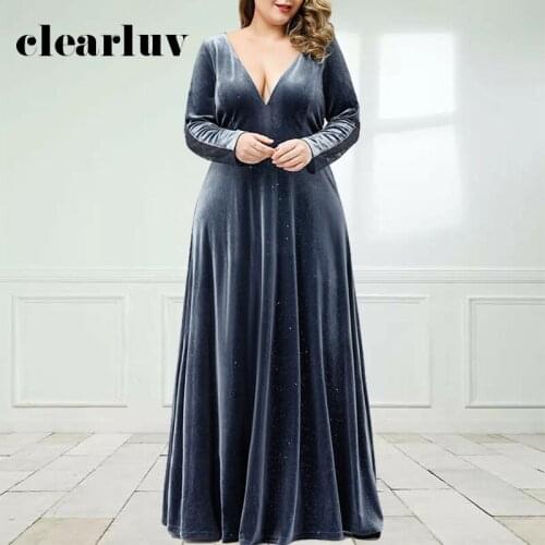 Lace Zipper Vestidos De Fiesta DR1541 Deep V-Neck Sexy Evening Dress A-Line Velour Women Party Dresses Shiny Sequin Elegant Gown