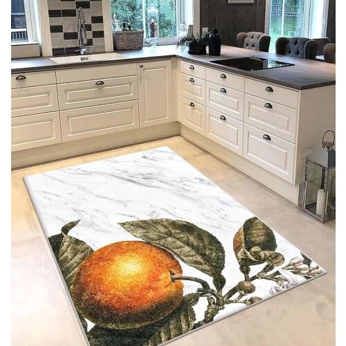 White orange fruit patterned kitchen rug modern carpet rug personalized gift free shipping kitchen utensils white runner