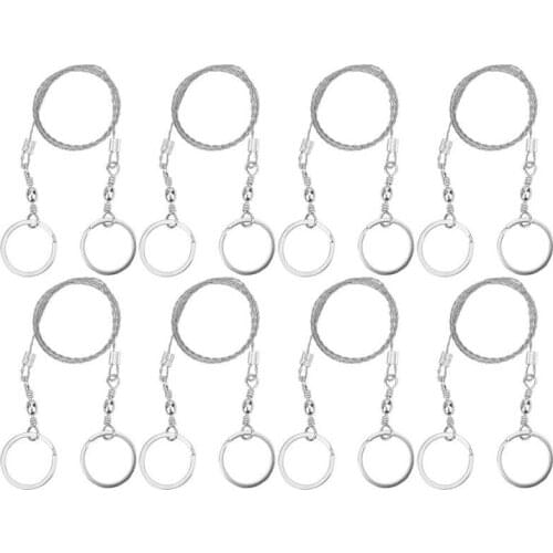 Lightweight 8pcs Survival Wire Saw Camping Outdoor Stainless Steel Wire Saw Cable Chain Chainsaw outdoor