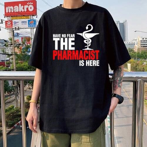 Have No Fear The Pharmacist Is Here Printed Man Tshirt Novelty Funny Pharmacy Graduation Gift T-shirt Vintge Graphic Tops Tees