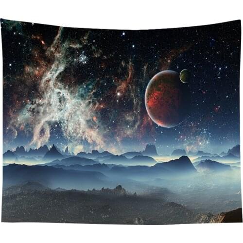 Home Decor universe Space Alien planet UFO Wall hanging Tapestry fabric wall room background mural Yoga beach mat tapiz гобелен