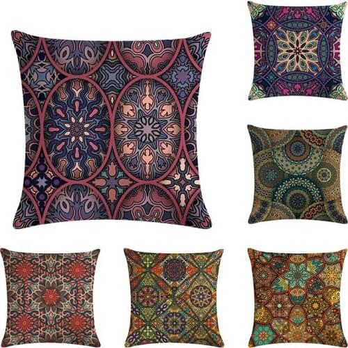 National Style Cushion Covers Pop Purple Pattern Pillowcase 45x45cm Pillow Covers Seat/ Car/ Sofa /Chair Decoration ZY629
