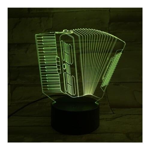 Accordion Night Sensor Light LED Music Atmosphere Desk Lamp 3D Club Party Nightlight Lava Base Colors Change Decor Kids Gift