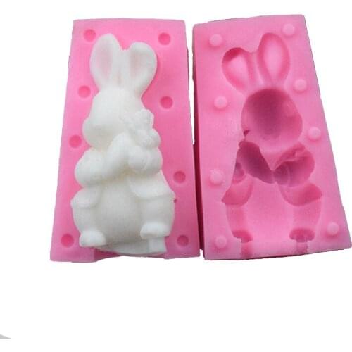 New Champing Rabbit Silicone Fondant baking Paste Mold DIY Cake Decorating Polymer Clay Resin Candy DIY Super Sculpey
