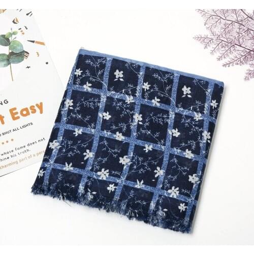 Newest Floral Hijab Cotton Viscose Scarf Women Muslim Scarves Long Tassel Printed Plaid Shawls 10pcs/Lot Wholesale