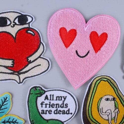 Pulaqi Cartoon Patch Iron On Patches Hippie Unicorn Accessory Embroidered Patches For Clothing Kids Dress T-shirts DIY Appliques