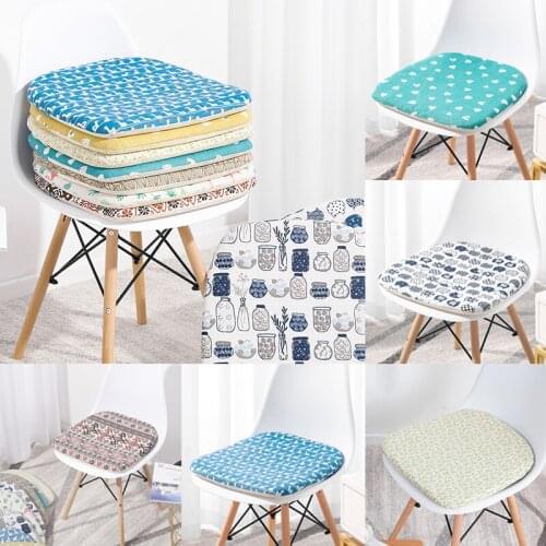 Cotton Linen Dining Chair Cushion Nordic Solid Wood Chair Cushion Horseshoe Household Four Seasons Breathable Chair Cushion