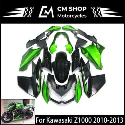 For Kawasaki Motorcycle Fairing, Z-1000, Green and Black, Z1000, 2010, 20112012, 2013