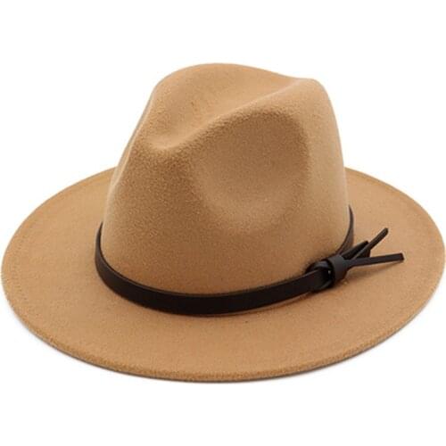 Church winter Hats For Women Bucket caps Soft Vintage Wide Brim Wool Felt Bowler Fedora Hat Floppy Cloche Womens Large Cap