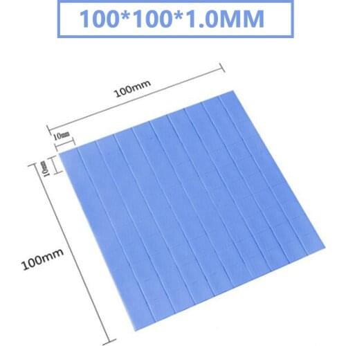 Silicone Thermal Pad 100*100*1mm Adhesive GPU CPU Pc Fan Cooler Heatsink Heat Sink Grease Paste Radiator Cooling Conductive Pads