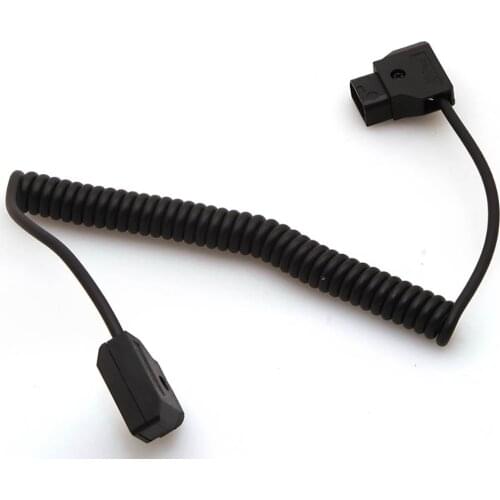 Coiled D-TAP to DTAP Cable for DSLR Rig Cable Use for Anton Bauer Battery UC9566