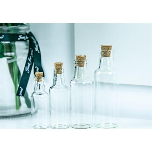 Glass Wishing Bottles Pendants Necklace Diy Drift Bottle For Wedding Holiday Decoration Christmas Gifts 12pcs Free Shipping