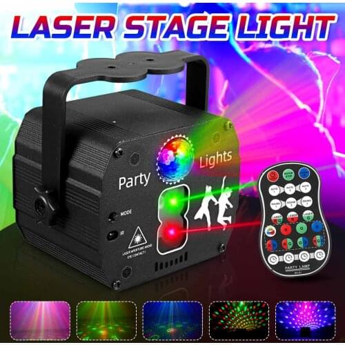 Multi Patterns USB Rechargeable Led Laser Projector Lights RGB UV DJ Sound Party Disco Light for Wedding Birthday Party dj Home