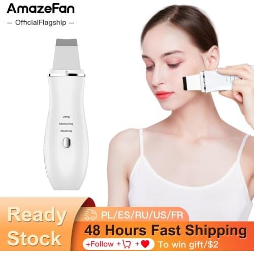 AmazeFan Ultrasonic Skin Scrubber Peeling Shovel Ion Acne Blackhead Remover Deep Cleaning Machine face Lifting Facial Massager
