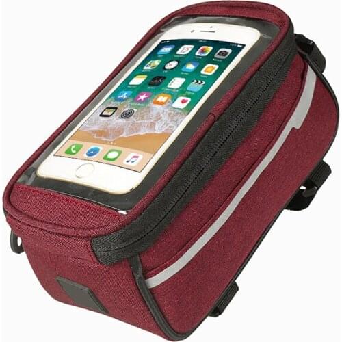 Universal Compitable For Smart Mobile Cell Phone Mountain Bike Front Top Tube Frame Bag Holder Pouch Waterproof Accessory