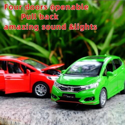 1:32 FIT Pull Back Alloy Sports Car Model Diecast Toy doors openable Sound Light Super Racing Hot Car Wheel For Children