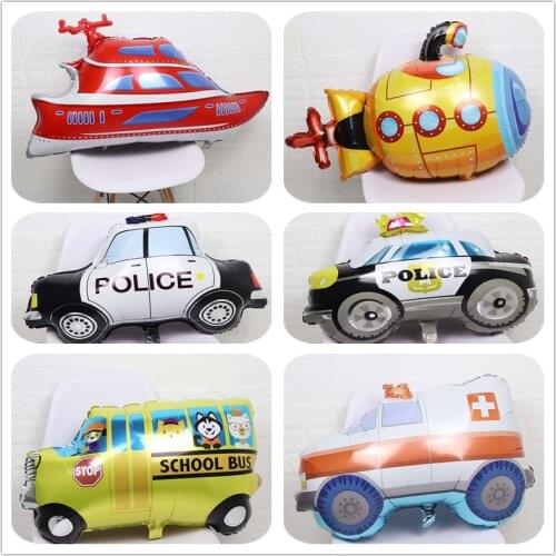 1pcs DIY New Big Cartoon Car Fire Truck Car Diving vehicle school bus tank truck Ambulance ship Birthday Party Decor Kids toys