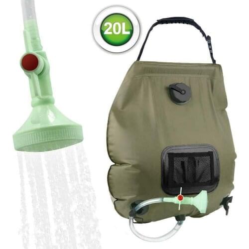 20L Solar Heated Shower Bath Bags PVC Water Storage Bags Outdoor Camping Hiking BBQ Portable Outdoor Bag Elements