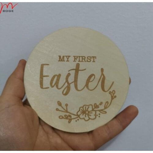 20pcs My First Easter' Wooden Plaque Holiday Announcement Photo Props Baby Milestone Cards