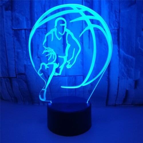Basketball Raptors 3D LED Night Light for Club Home Office Room Decor Light Gift for Kid Child Colorful Desk Lamp