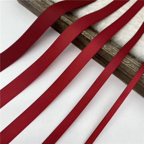 5ayrds/Lot 6/10/15/20/25/38/50mm Deep Red Grosgrain Ribbon For Wedding Christmas Decoration DIY Bows For Crafts Gift Wrapping