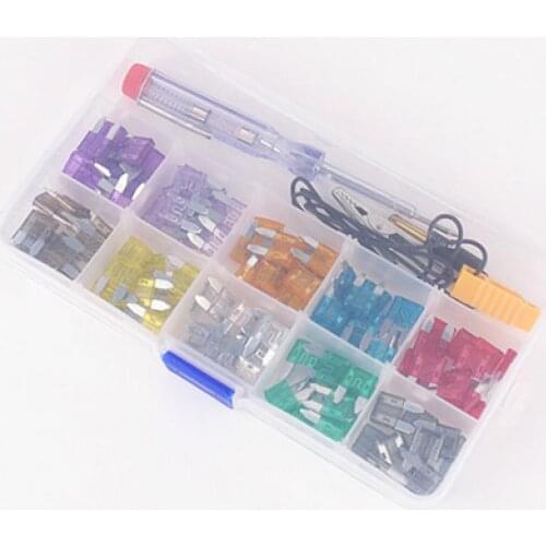 50% Hot Sale 100Pcs Car Fuse Insurance Pieces Set Zinc Alloy Safety Film Subsize Insert