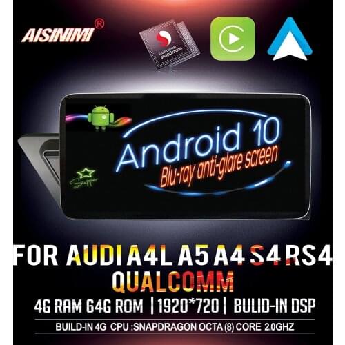 AISINIMI 12.5” Android 10 Car Dvd Navi Player FOR AUDI A4L A5 A4 S4 RS4 monitor Display audio gps stereo auto screen all in one