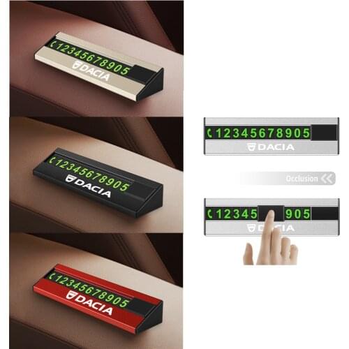 Car Hidden Temporary Parking Card Phone Number Card Plate for Dacia Sandero MK2 Stepway Accessories Car-Styling