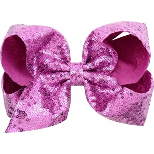 20Color 8'' Colorued Stitching Glitter Sequin Bows with Dots Rainbow Color Hairpin Girls Large Bow Clip Gift Hair Accessorie 812