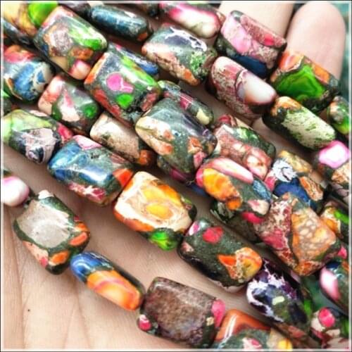 28pcs nature gem stone beads imperial jasperr stone loose semi precious stone rectangle shape 10x14mm beads accessories